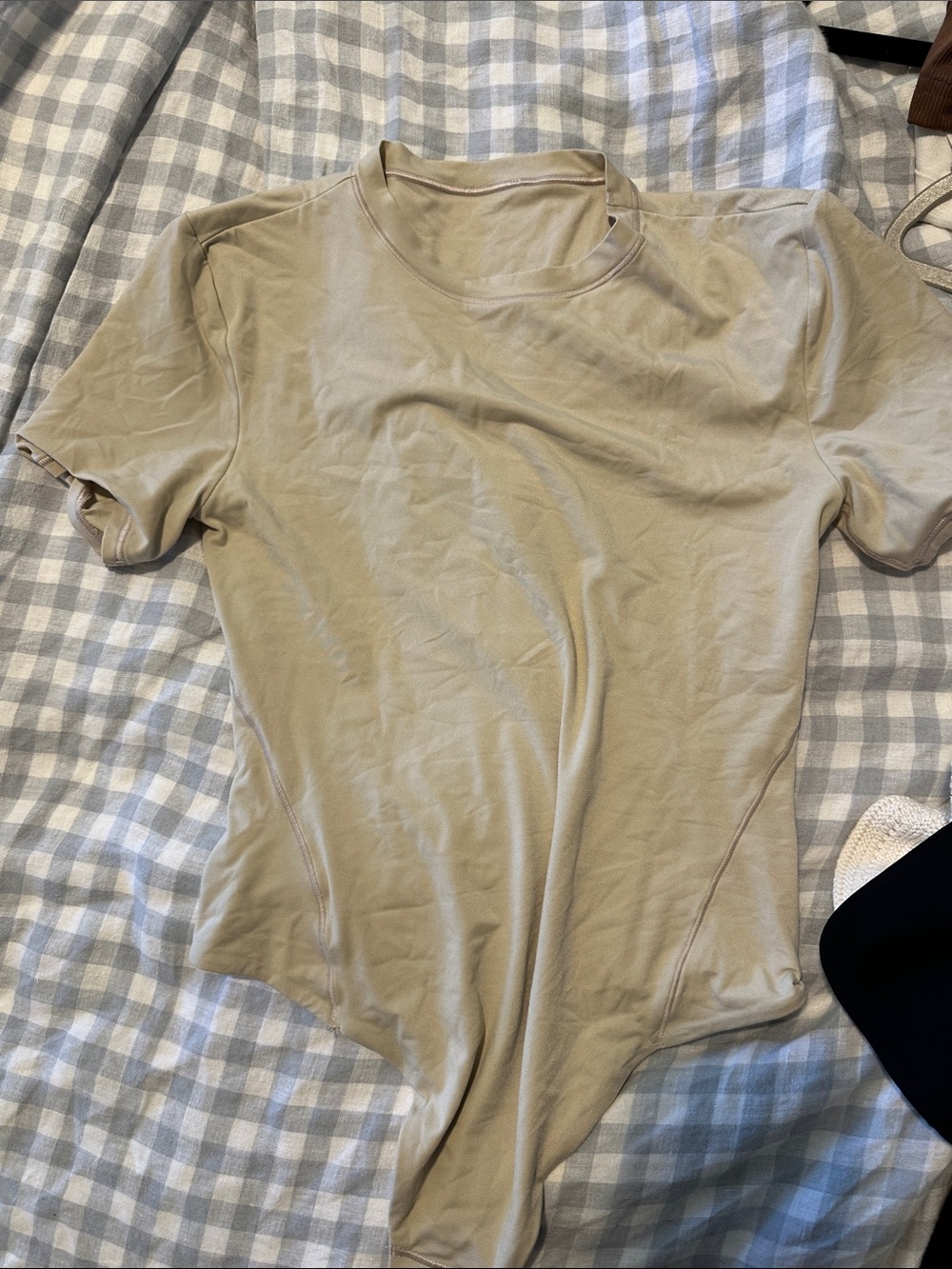 lululemon athletica Beige Short Sleeve Bodysuit